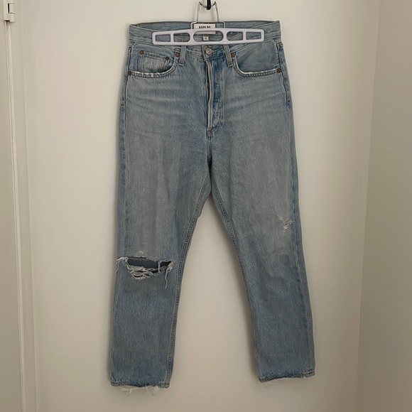 Agolde Riley High Rise Straight Crop in Shatter - Picture 2 of 7